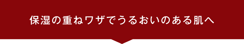保湿＋保湿のWパンチで乾燥を吹き飛ばす