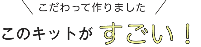 こだわって作りました　このキットがすごい