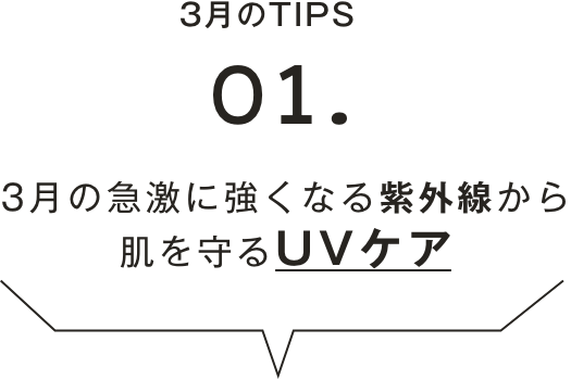 3月の急激に強くなる紫外線から肌を守る