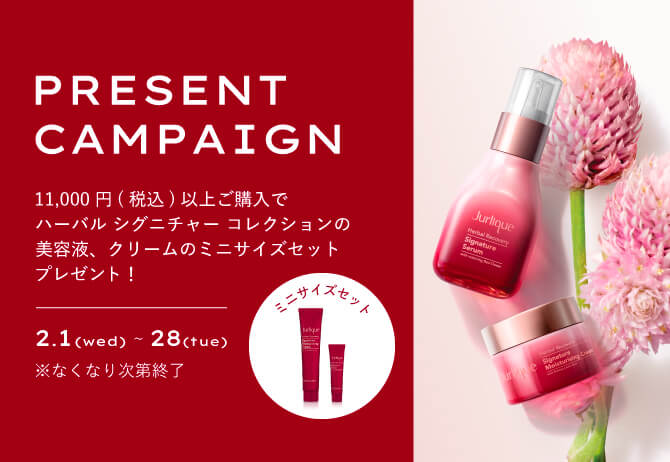ハーバル シグニチャー コレクションの美容液、クリームのミニサイズ